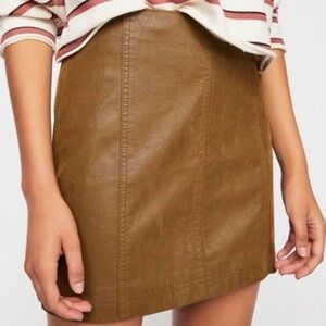 Free People Faux Leather Mini Skirt NWOT